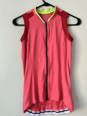Gore Bike Wear Womens Sleeveless Cycling Jersey Pink Neon Accent Size XS / EU 34